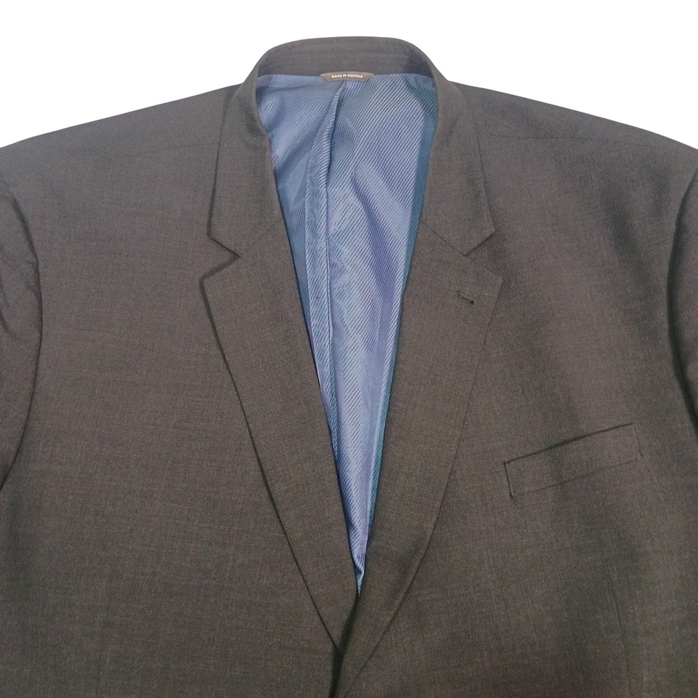 Oak Hill Perfect Fit Mens Blazer 62 Long Charcoal Gray Wool Blend Suit Jacket